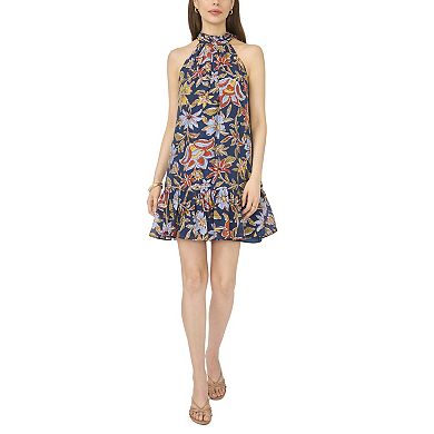 Women's MSK Sleeveless Halter Neck Dress with Ruffle Hem