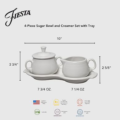 Fiesta 4-pc. Sugar Bowl & Creamer Set with Tray