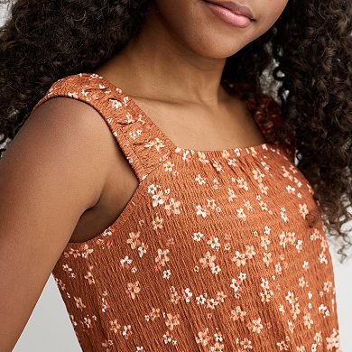 Girls 7-20 SO® Textured Tank Romper in Regular & Plus Size