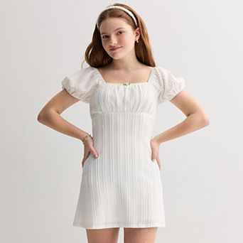 Girls 4-20 Trixxi Pleated Puff Sleeve Dress & Headband