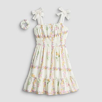 Girls 4-20 Trixxi Floral Printed Dress with Scrunchie