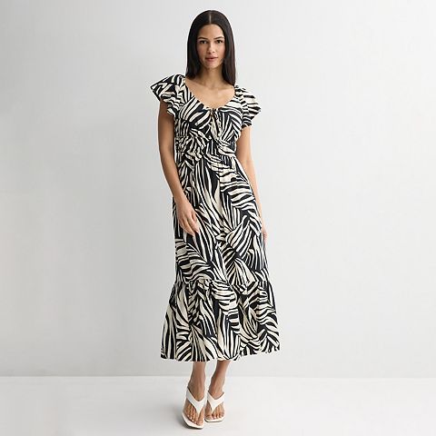 Женские платья Nine West Petite Nine West Flutter Sleeve Maxi Dress
