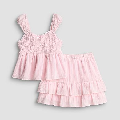 Girls 7-16 Sea + Skye Peplum Top & Tiered Skirt Set