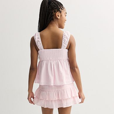 Girls 7-16 Sea + Skye Peplum Top & Tiered Skirt Set