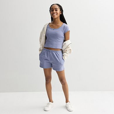 Girls 7-16 Sea + Skye Ribbed Pull-On Shorts