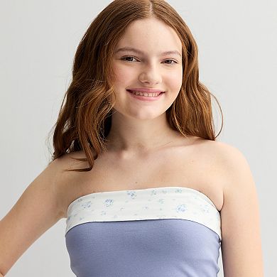 Girls 7-16 Sea + Skye Foldover Tube Top with Removable Straps