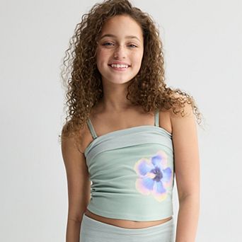 Girls 7-16 Sea + Skye Foldover Tube Top with Removable Straps