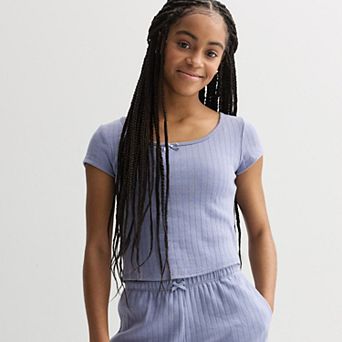 Girls 7-16 Sea + Skye Scoopneck Ribbed Tee