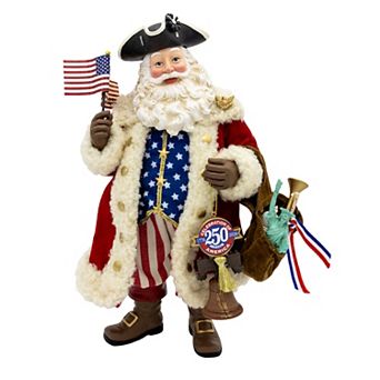 Kurt Adler 11-Inch Fabriché Musical Santa Figurine 250th Anniversary of America