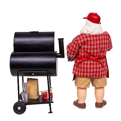 Kurt Adler 10.75-Inch Barbecue Grill Santa Table Decor