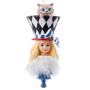 Kurt Adler Hollywood Hats Alice in Wonderland Teaparty Christmas Ornament