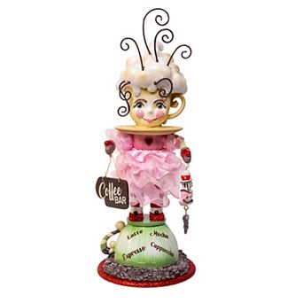 Kurt Adler 12-Inch Coffee Girl Nutcracker Figurine Table Decor