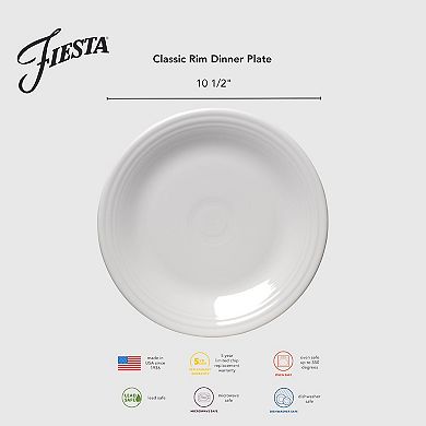 Fiesta Set of 4 Classic Rim 10.5-inch Dinner Plates