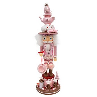 Kurt Adler 18-Inch Hollywood Nutcrackers Pink Tea Nutcracker Figurine Table Decor