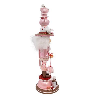 Kurt Adler 18-Inch Hollywood Nutcrackers Pink Tea Nutcracker Figurine Table Decor