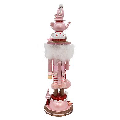 Kurt Adler 18-Inch Hollywood Nutcrackers Pink Tea Nutcracker Figurine Table Decor