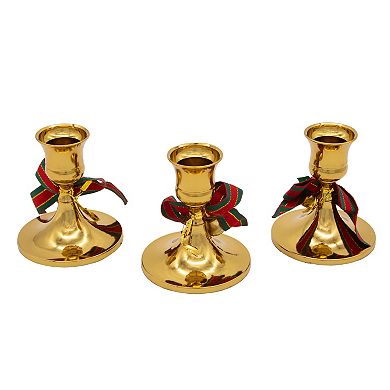 Kurt Adler 3-Pc. 3-Inch Candleholder Set