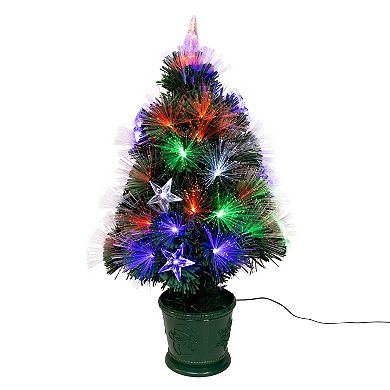 Kurt Adler 2-Ft. LED Fiber Optic Potted Artificial Christmas Tree