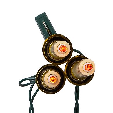 Kurt Adler 15-Light Triple Candle Extended Light Set with Ivory Candle Shaft & Amber Bulbs