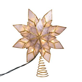 Kurt Adler 10-Light LED Capiz Star Christmas Tree Topper
