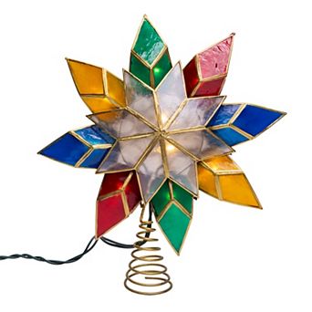 Kurt Adler 10-Light Capiz Star Christmas Tree Topper