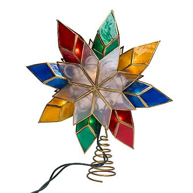 Kurt Adler 10-Light Capiz Star Christmas Tree Topper
