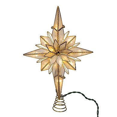 Kurt Adler 10.5-Inch LED Capiz Bethlehem Star Christmas Tree Topper