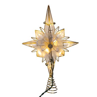 Kurt Adler 10.5-Inch LED Capiz Bethlehem Star Christmas Tree Topper