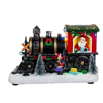 Kurt Adler Battery Operated Lighted Musical Santa Train Table Decor