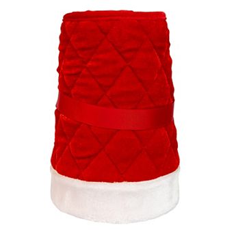 Kurt Adler 24-Inch Quilted Red Velvet Christmas Tree Skirt