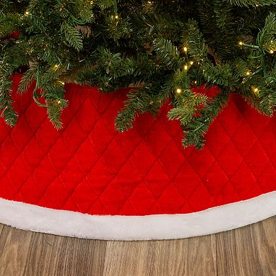 Kurt Adler 24-Inch Quilted Red Velvet Christmas Tree Skirt