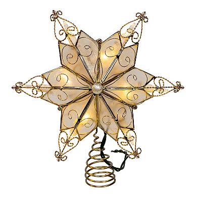 Kurt Adler 10-Light LED Star Christmas Tree Topper with Twisted Scroll Accents