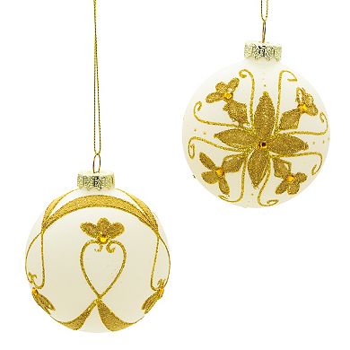 Kurt Adler 6-Pc. Gold-Tone Beaded Christmas Ornament Set