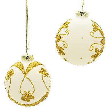 Kurt Adler 6-Pc. Gold-Tone Beaded Christmas Ornament Set