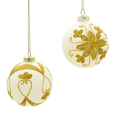 Kurt Adler 6-Pc. Gold-Tone Beaded Christmas Ornament Set