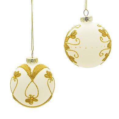Kurt Adler 6-Pc. Gold-Tone Beaded Christmas Ornament Set