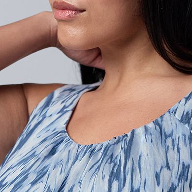 Plus Size Simply Vera Vera Wang Shirred Neck Maxi Dress