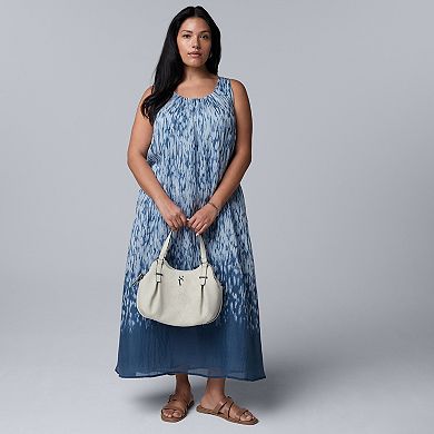 Plus Size Simply Vera Vera Wang Shirred Neck Maxi Dress