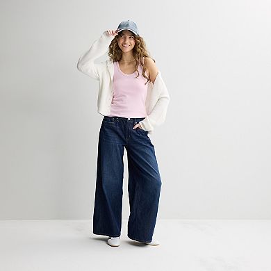 Juniors' SO® Low Rise Ultra Wide Leg Jeans