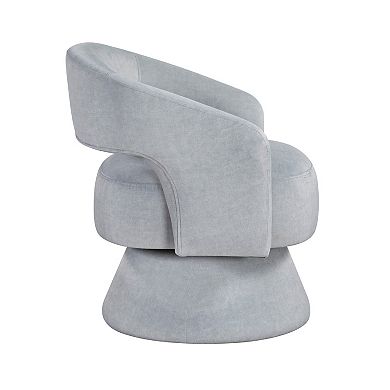 Lessa Swivel Accent Chair, Round Base, Soft Foam Cushion