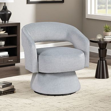Lessa Swivel Accent Chair, Round Base, Soft Foam Cushion