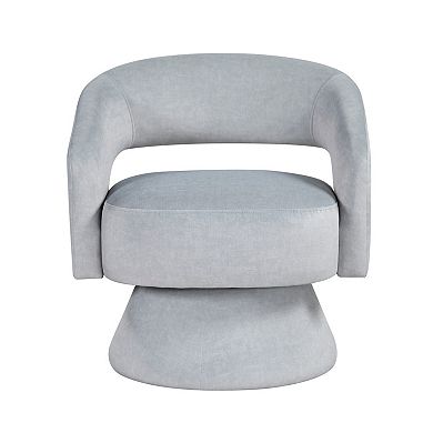Lessa Swivel Accent Chair, Round Base, Soft Foam Cushion