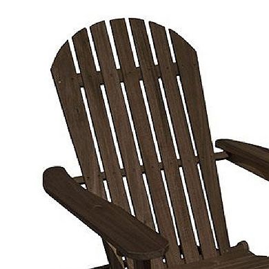 Geli Outdoor Adirondack Chair, Slatted Back, Wood