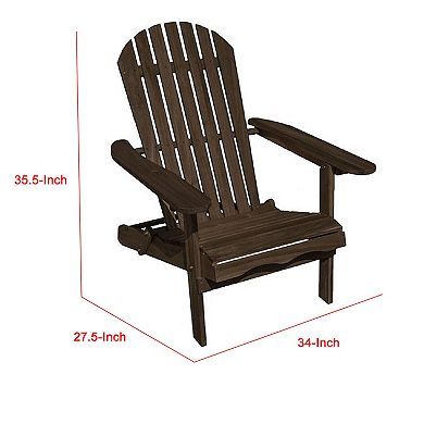Geli Outdoor Adirondack Chair, Slatted Back, Wood