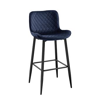 Aniya Bar Stool Chair Set of 2, Metal Legs, Velvet