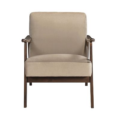 Vandie Accent Club Chair, Solid Rubberwood Frame