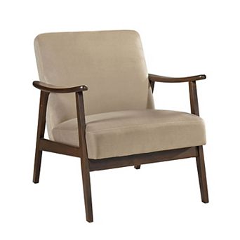 Vandie Accent Club Chair, Solid Rubberwood Frame