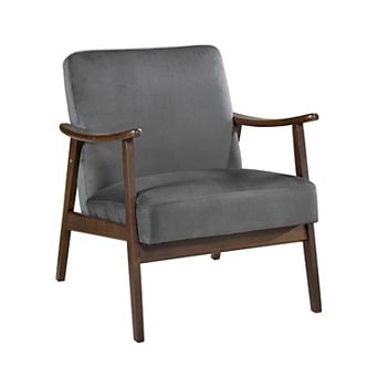 Vandie Accent Club Chair, Solid Rubberwood Frame