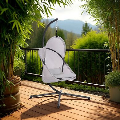Cery Outdoor Hanging Swing Chair, Cushioned Mesh