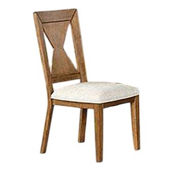 Zivy Dining Side Chair Set of 2, Hourglass Back, Rustic Oak Brown Wood